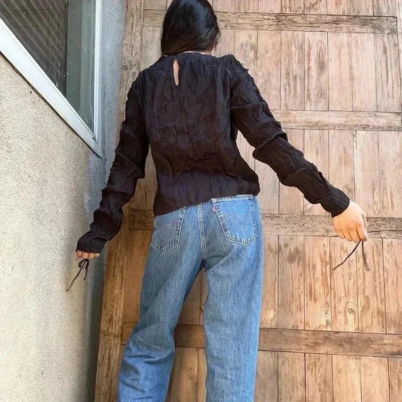 &other stories black top. Blouse longsleeve satin - Picture 7 of 7